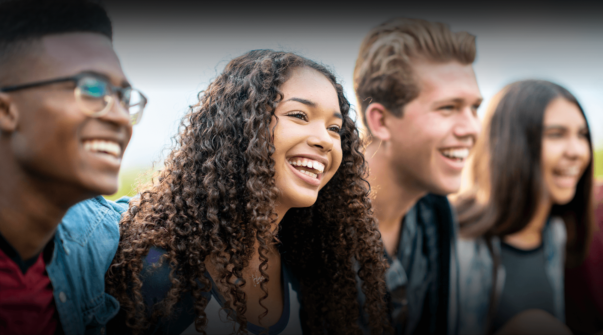 Teen faces smiling. 