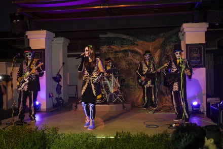 skeleton band at the zoo's front street stage